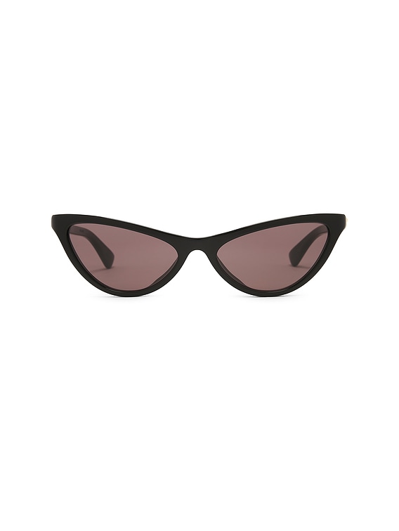 Bottega Veneta Cat Eye Sunglasses in Black & Grey | FWRD
