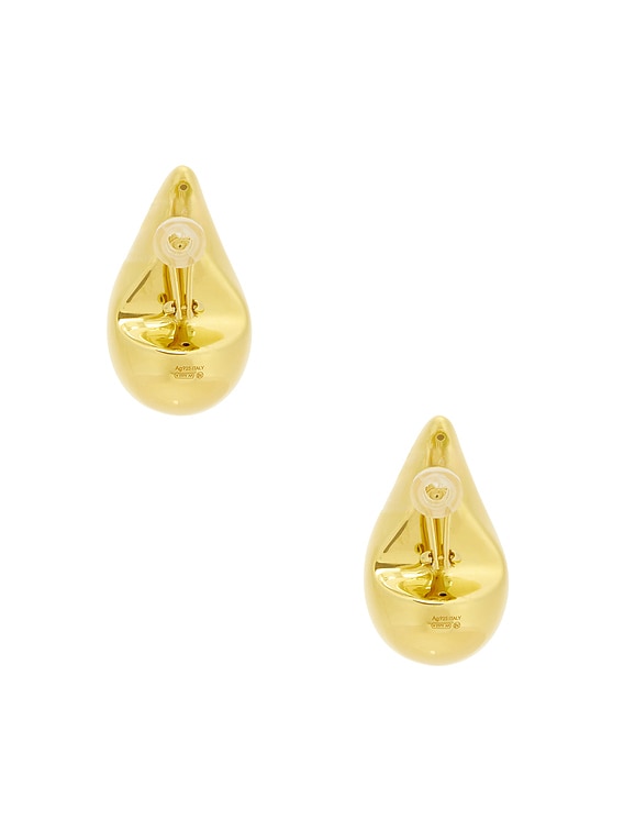 Bottega Veneta Drop Clip Earrings in Yellow Gold | FWRD