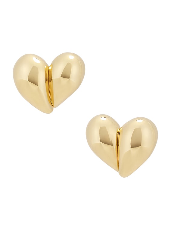 ボッテガヴェネタ HEARTイヤリング ゴールド Bottega Veneta Heart Earrings in Gold | FWRD