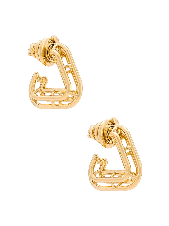 アクセサリーその他 BOTTEGA VENETA Woman Jewel Gold 804846 VAHU0 8120 Bottega Veneta Gold Finish Earrings in Yellow Gold | FWRD