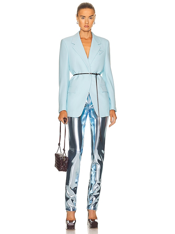 Bottega Veneta Tailored Blazer Jacket in Pale Blue | FWRD