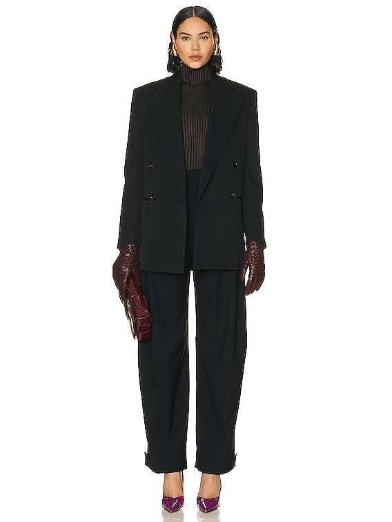 Bottega Veneta Oversized Double Breasted Blazer in Black | FWRD