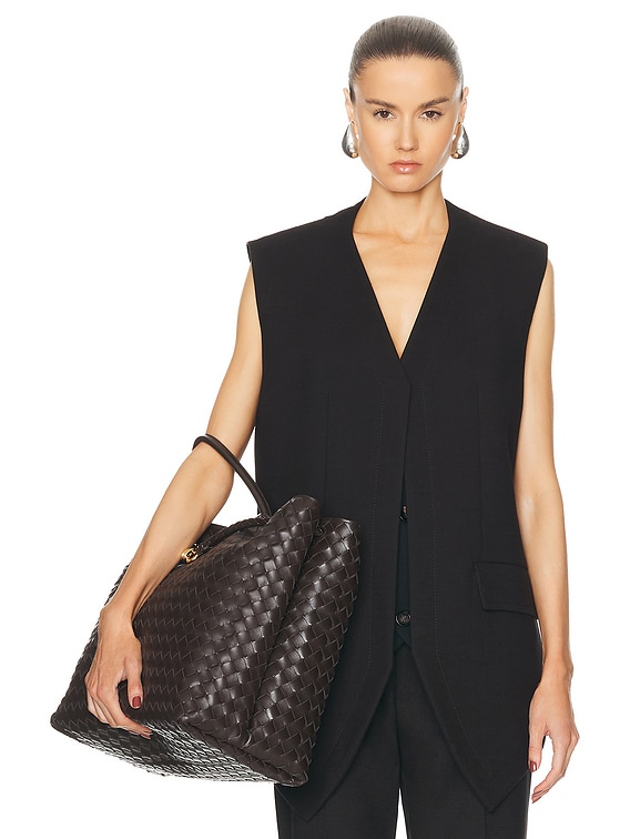 ベスト・ジレ BOTTEGA VENETA FW25 Sand twill vest (838234V5PT0 2674) Bottega Veneta Vests for Women | Editorialist