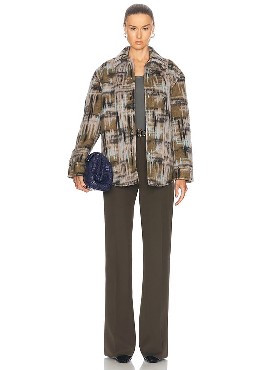 Bottega Veneta Shirt Jacket in Olive, Zenith, & Black | FWRD