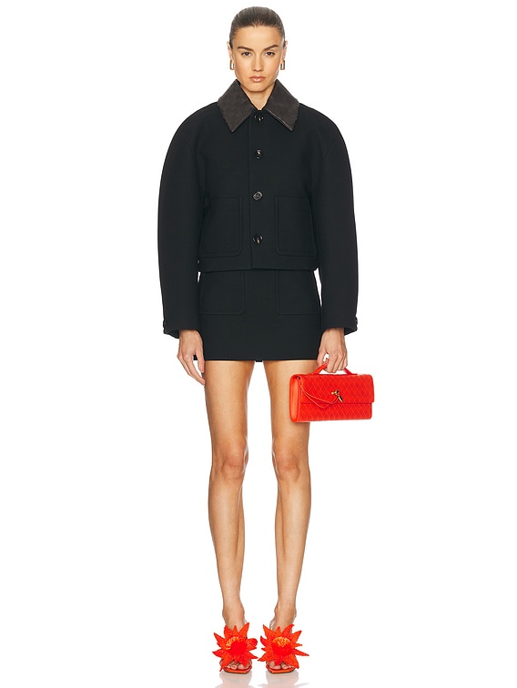 Bottega Veneta Cropped Leather Moto Jacket | Saks Fifth Avenue