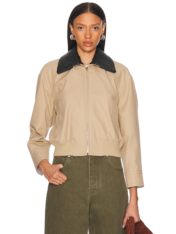 Bottega Veneta Bomber Jacket in Beige | FWRD Bottega Veneta Bomber Jacket in Beige | FWRD