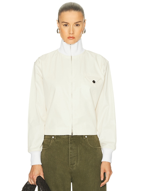 Bottega Veneta Twill Zipped Jacket in Frosting | FWRD