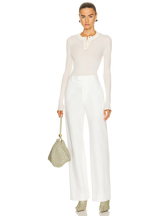 Bottega Veneta Wide Leg Pant in Chalk | FWRD