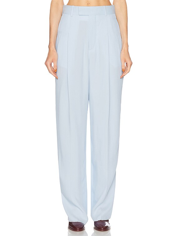 パンツ BOTTEGA VENETA Women Straight Pants 804819V42W0 4715 BLUE Bottega Veneta Straight Leg Pant in Sky Blue | FWRD