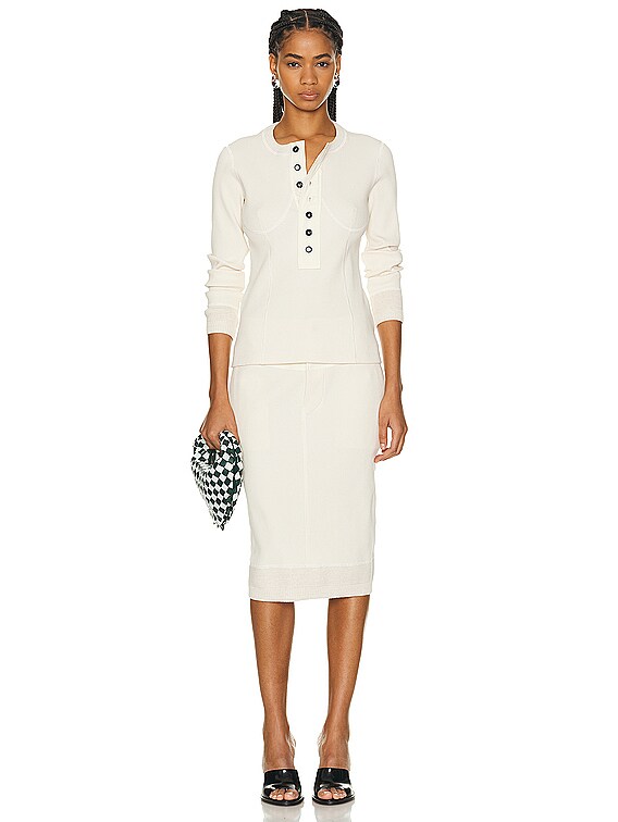 Bottega Veneta Pencil Skirt in Sea Salt | FWRD