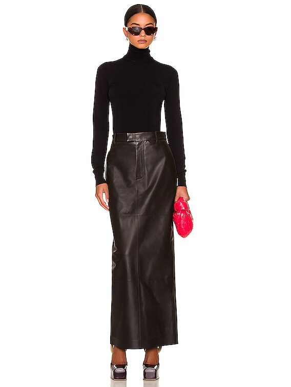 Bottega Veneta Leather Maxi Skirt in Fondant