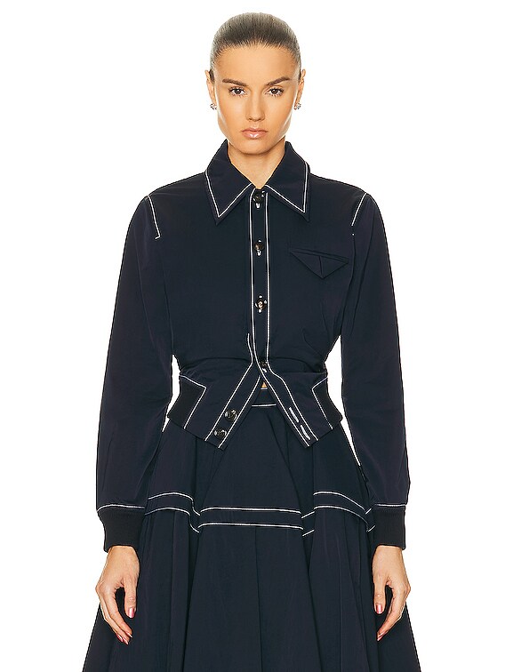ブルゾン Bottega Veneta Belted Blouson Bottega Veneta - Bonded Cotton Blouson Jacket - Black