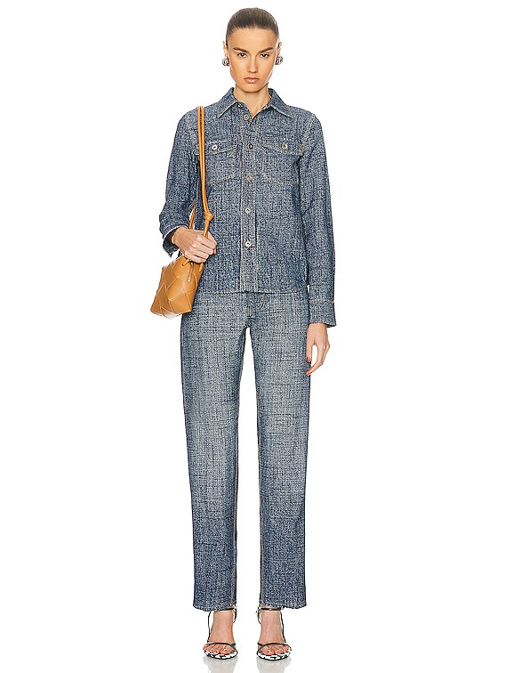 Bottega Veneta Enlarged Textured Denim Printed Shirt in