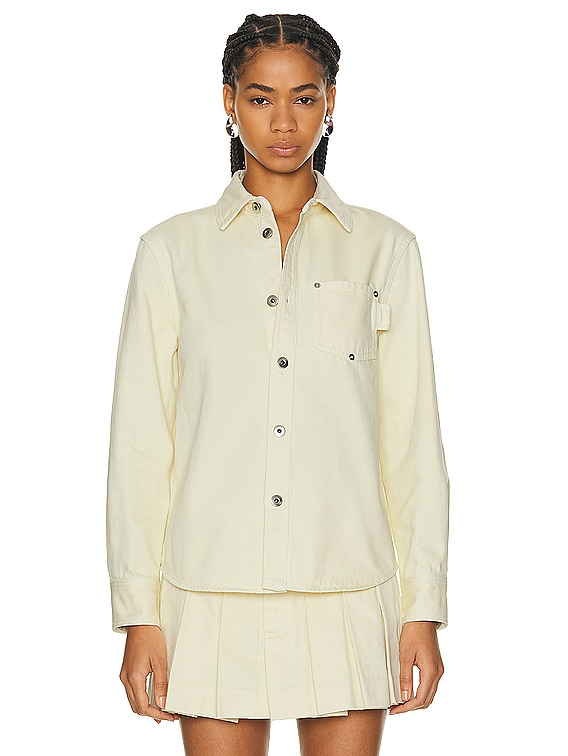 Bottega Veneta Long Sleeve Button Up Top in Banana | FWRD