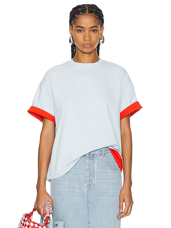 Bottega Veneta Short Sleeve Top in Bubble & Tulip | FWRD Bottega Veneta Short Sleeve Top in Bubble & Tulip | FWRD