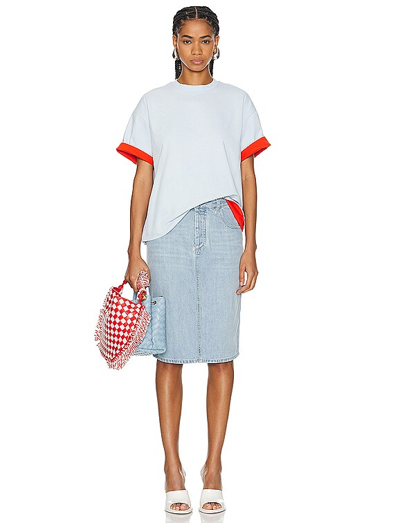 Bottega Veneta Short Sleeve Top in Bubble & Tulip | FWRD Bottega Veneta Short Sleeve Top in Bubble & Tulip | FWRD