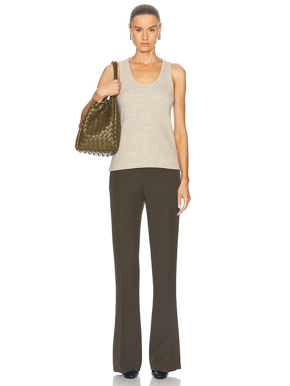 Bottega Veneta Ribbed Tank Top in Light Beige Melange | FWRD