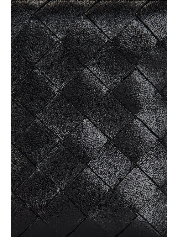 Bottega Veneta Intrecciato Leather Wallet-On-Strap Black Gold