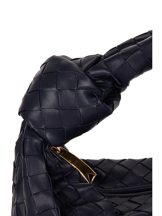 Bottega Veneta Women's Plissé Knot Leather Strap Clutch Sun Burst Brass