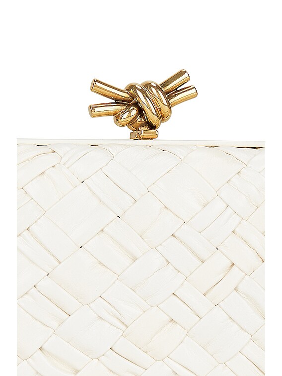 Bottega Veneta Knot Minaudiere Clutch in Bone & Brass | FWRD
