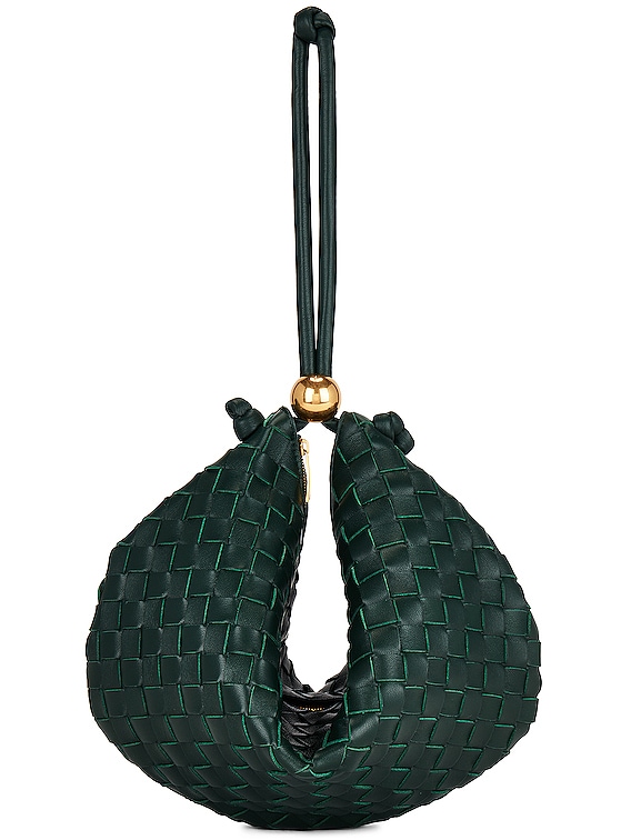 Bottega Veneta Mini Woven Leather Bucket Bag, Raintree, Women's, Handbags & Purses Bucket Bags