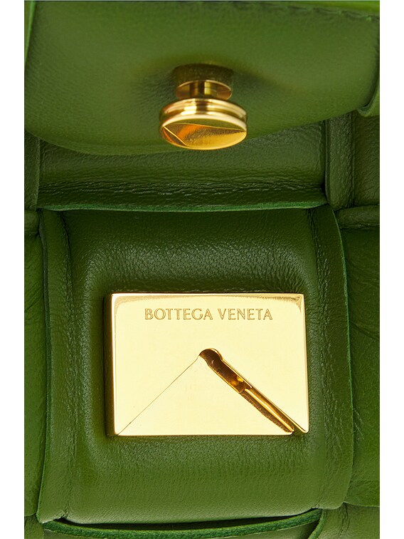 Bottega Veneta Padded Candy Cassette Bag in Avocado & Gold