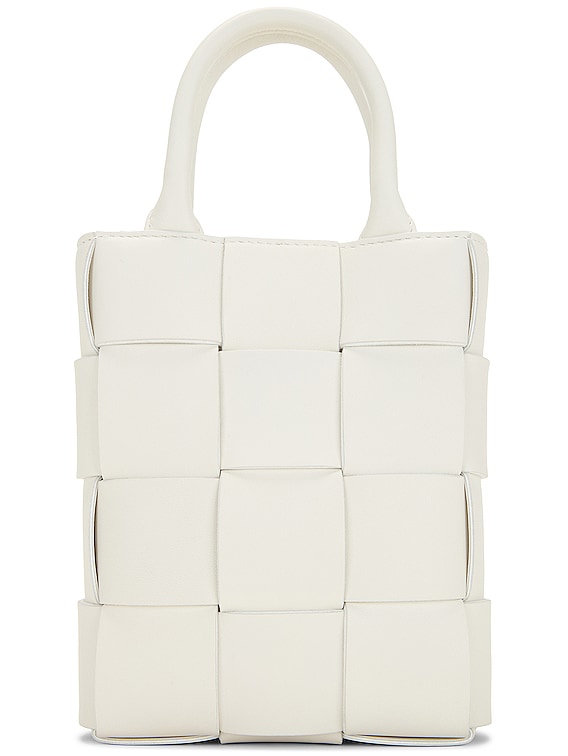 Bottega Veneta Mini North South Cassette Tote Bag in White