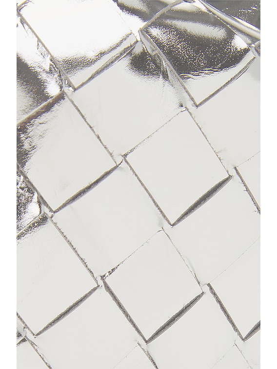 Bottega Veneta Unisex Metallic Teen Jodie Handbag in Silver