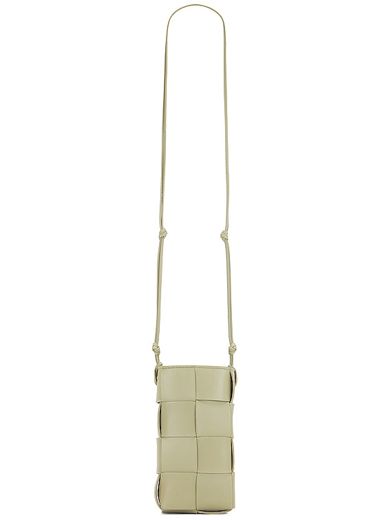 Bottega Veneta Phone Pouch in Travertine & Gold | FWRD
