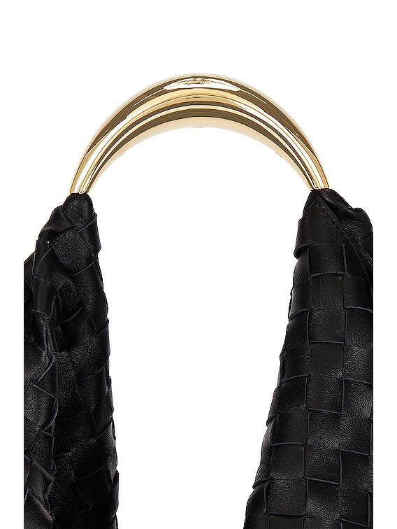 Bottega Veneta The Foulard Intrecciato Leather Shoulder Bag Chalk Brass