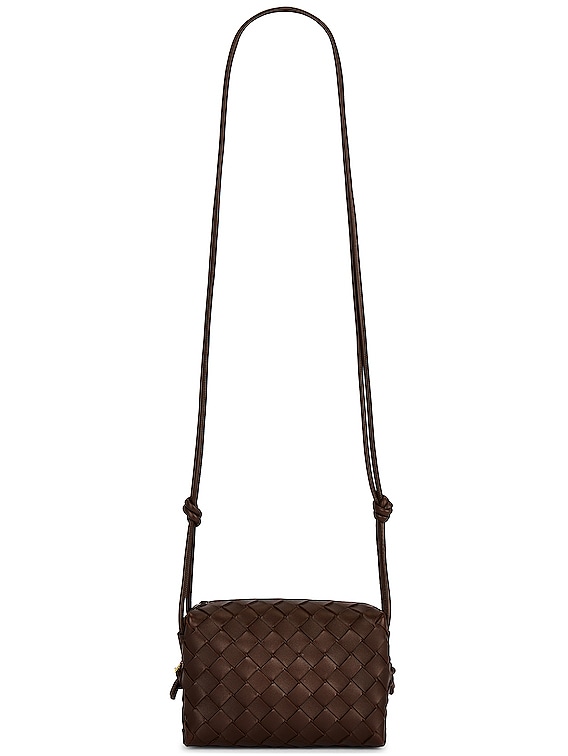Bottega Veneta Mini Loop Intrecciato Leather Shoulder Bag - Brown