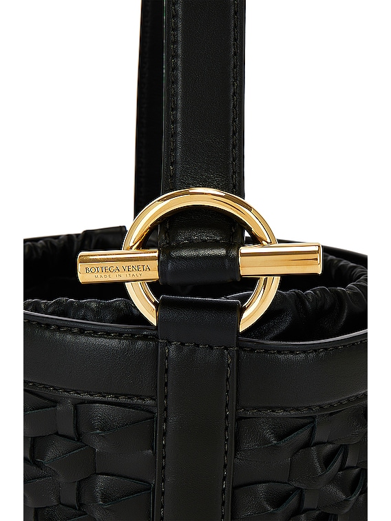 Bottega Veneta Small JJ Sliding Bucket Bag in Dark Green & Muse