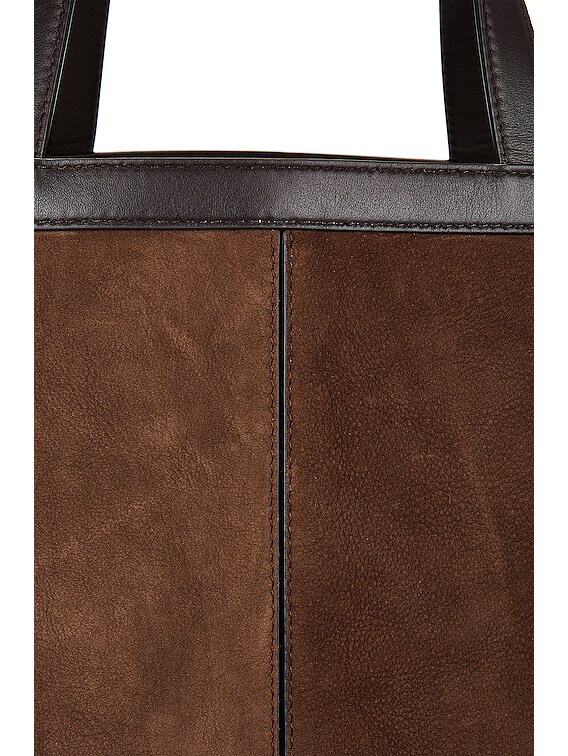 Brown Flip Flap suede and leather tote bag, Bottega Veneta