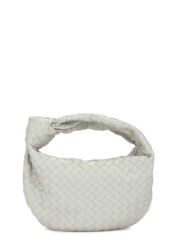 Bottega Veneta White Teen Jodie Intrecciato Leather Shoulder Bag