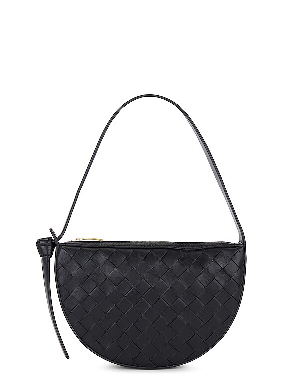 Bottega Veneta Small Intrecciato Shoulder Bag in Black