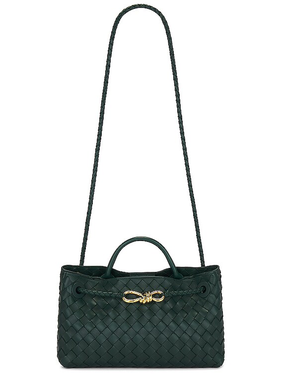 Bottega Veneta Small East West Andiamo Bag in Emerald Green | FWRD