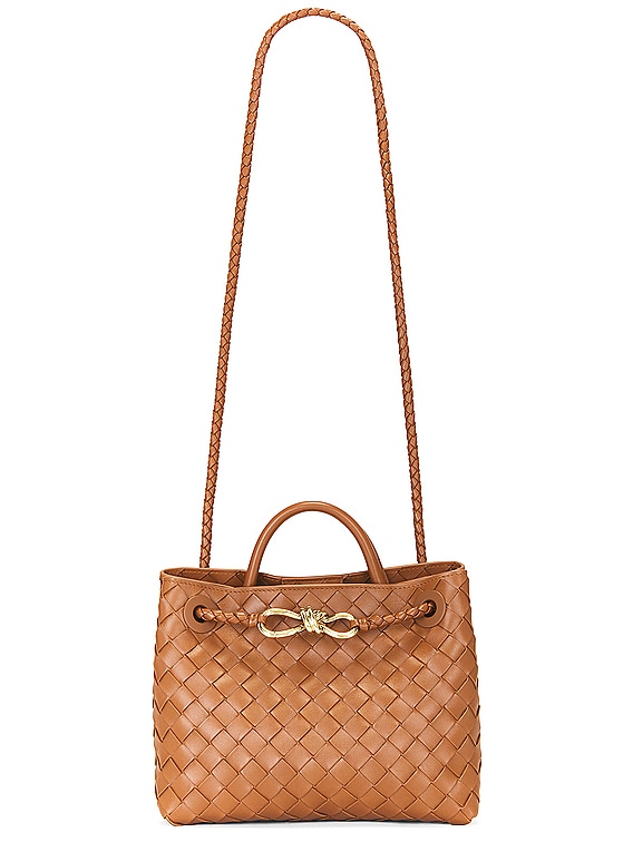 Bottega Veneta Small Andiamo Bag in Cognac & Muse Brass | FWRD