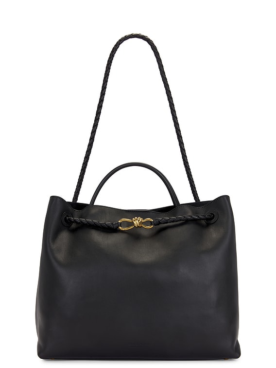Bottega Veneta Large Andiamo Bag in Black & Muse Brass | FWRD