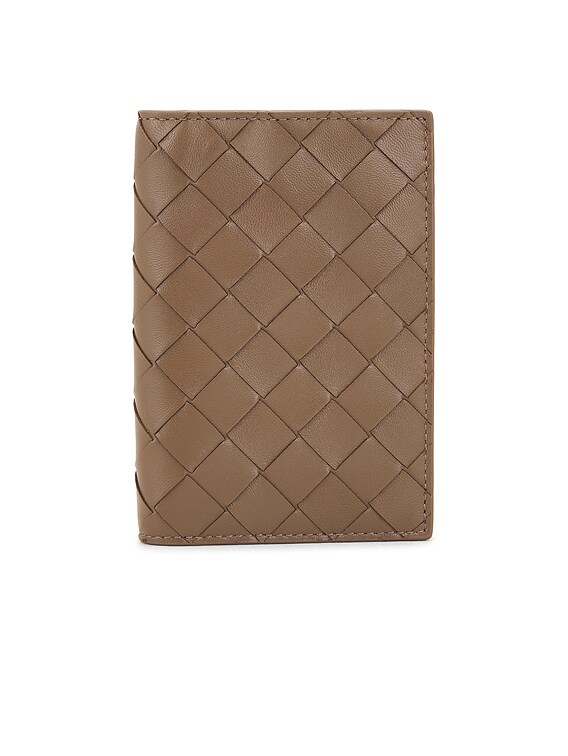 Bottega Veneta Intrecciato Passport Case in Pinecone & Gold