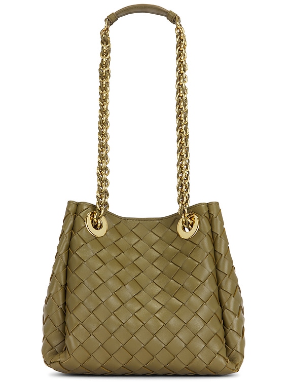 Bottega Veneta Small Parachute Bag in Algae & Muse Brass | FWRD