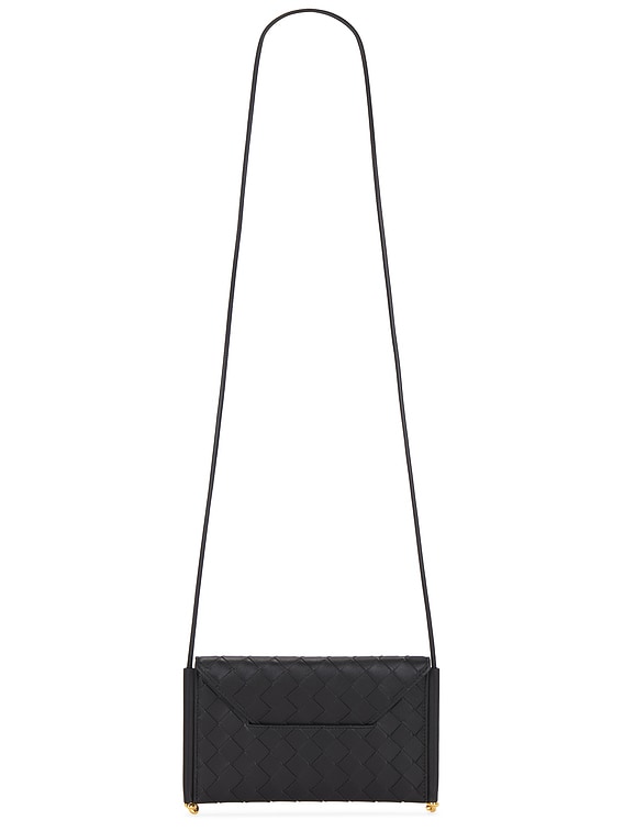 Bottega Veneta Solstice Phone Pouch in Black & Muse Brass | FWRD