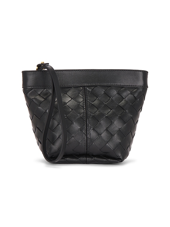 Bottega Veneta Small Prism Pouch in Black & Gold | FWRD