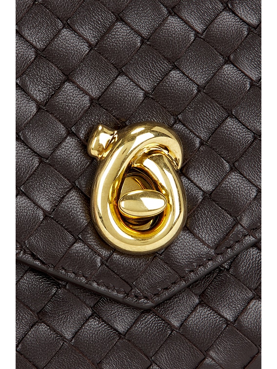 Bottega Veneta Knot Lock Bag in Fondant & Muse Brass | FWRD