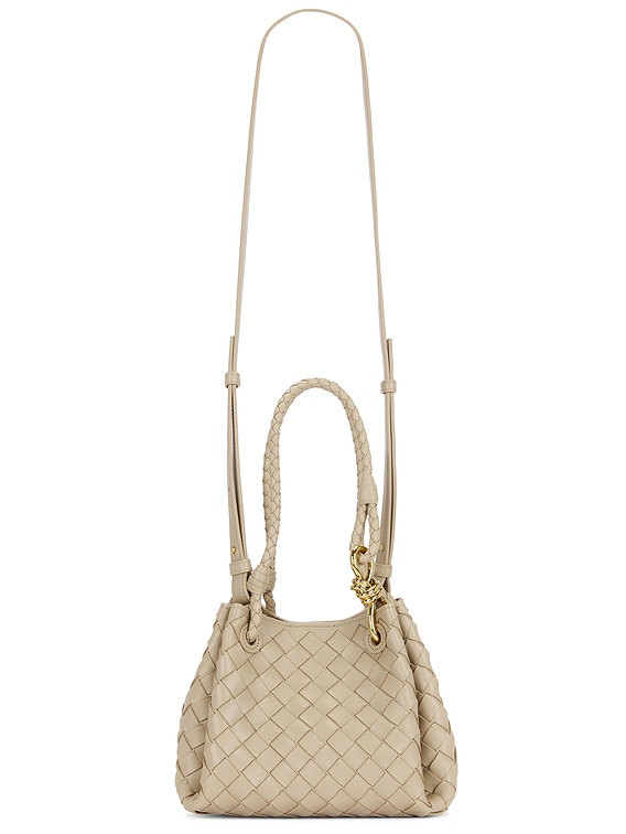 Bottega Veneta Small Andiamo Parachute Bag in Ecru & Muse
