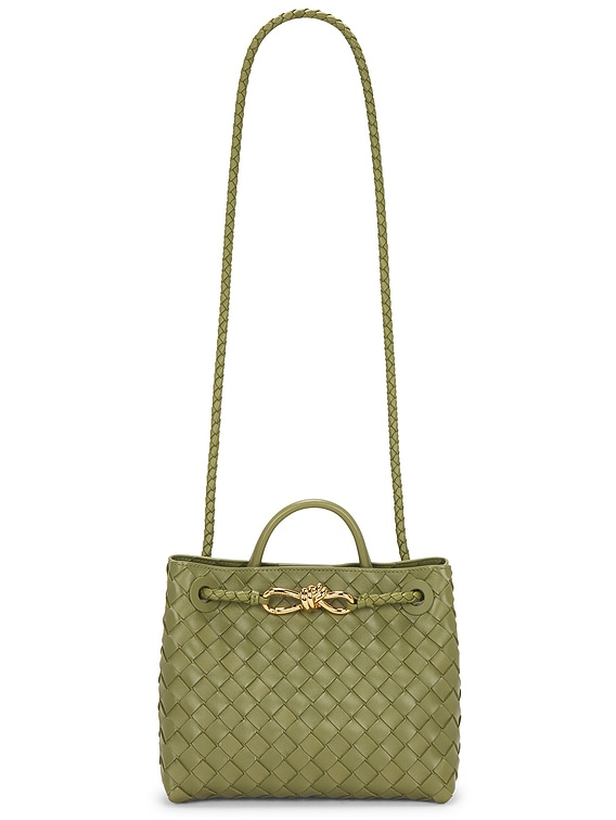 Bottega Veneta Small Andiamo Bag in Matcha & Muse Brass | FWRD