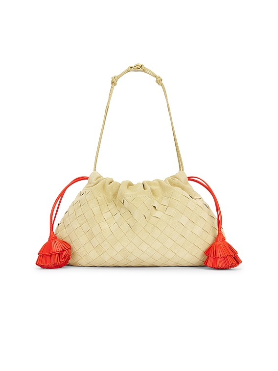 Bottega Veneta Soiree Dustbag in Tapioca, Cherry Tomato, & Gold | FWRD