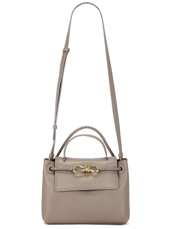 小物 BOTTEGA VENETA Bottega Veneta Small Ciao Ciao Bag in Limestone & Muse Brass