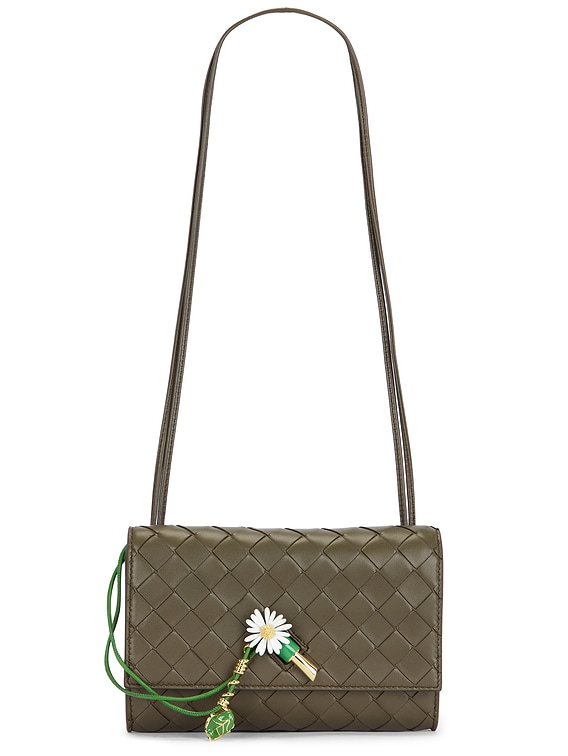 Bottega Veneta Andiamo Slim Pouch in Cypress, Daisy Flower, & Muse