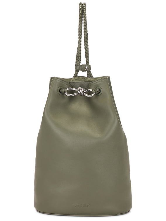 美品BOTTEGA VENETA TENT TRACK BACKPACK Bottega Veneta Andiamo Backpack in Pickle & Vintage Silver | FWRD