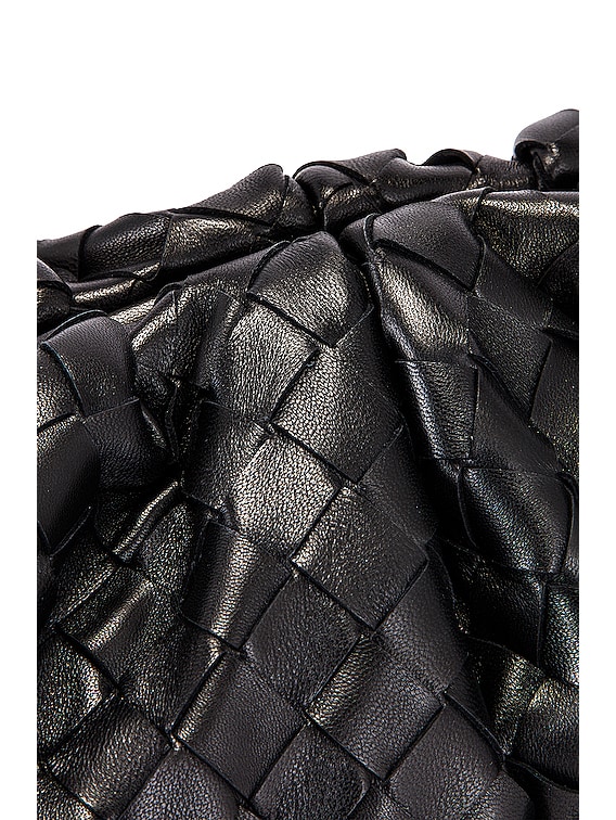 Bottega Veneta The Pouch Clutch in Black & Silver | FWRD
